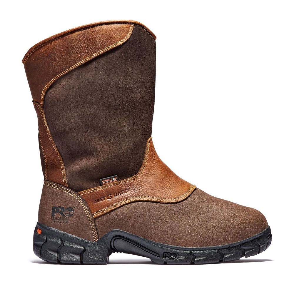 Timberland Pro Μποτακια Ανδρικα Καφε - Excave Wellington Met Guard Steel Toe - Greece 9314750-YX